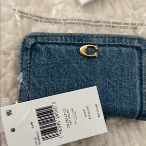 Coach Denim Wallet with Gold Accent small cc